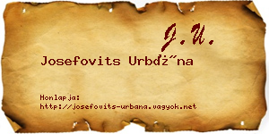 Josefovits Urbána névjegykártya